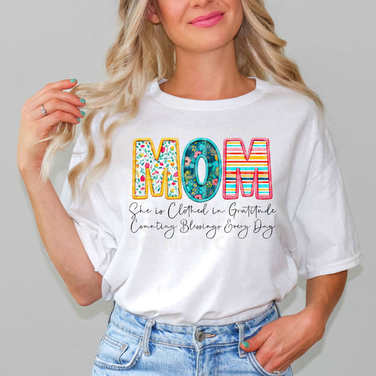 Clothed In Gratitude Mom #3022 - Ready to Press DTF Transfer Full Color