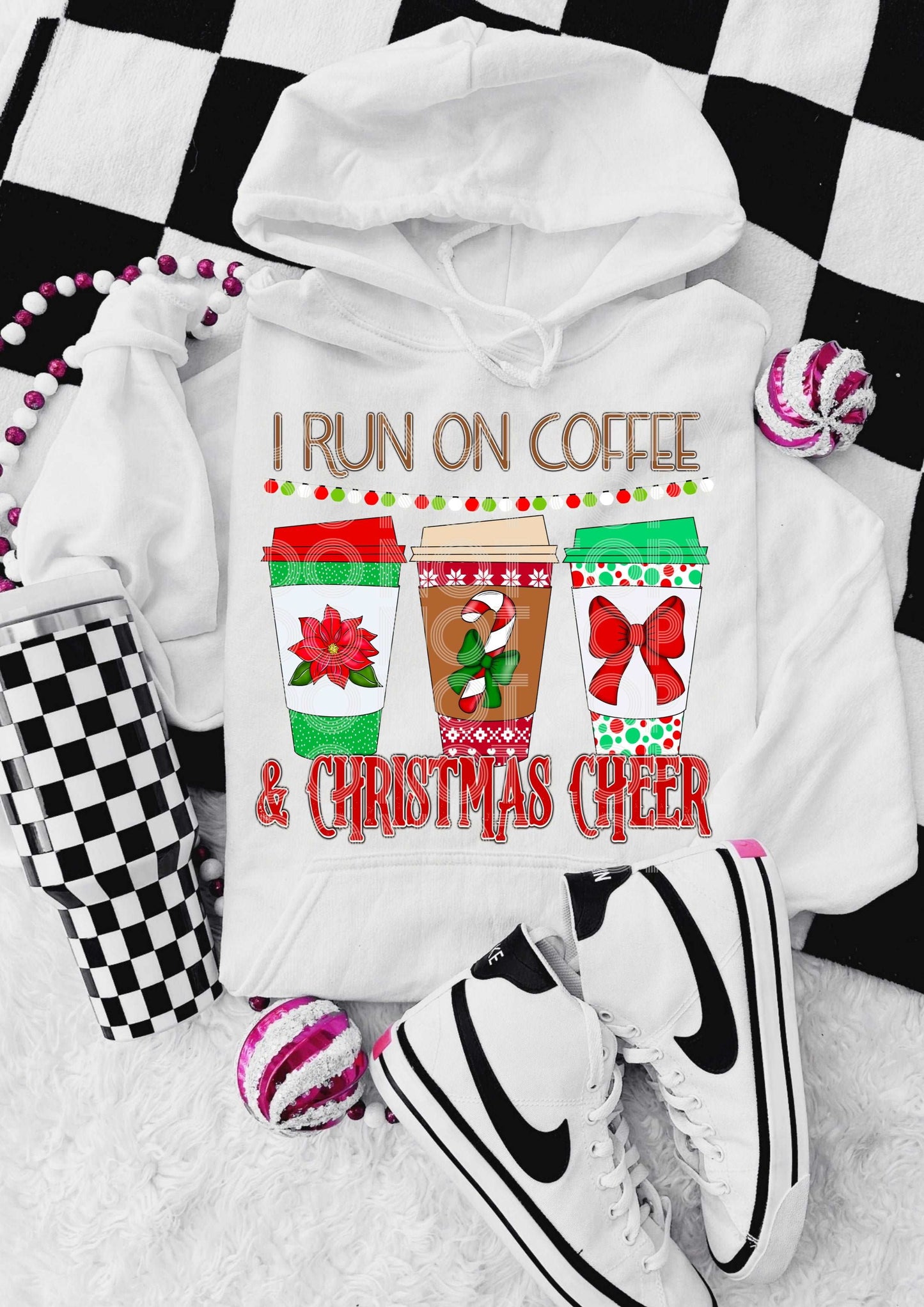 Coffee & Christmas Cheer #3946 - Ready to Press DTF Transfer Full Color