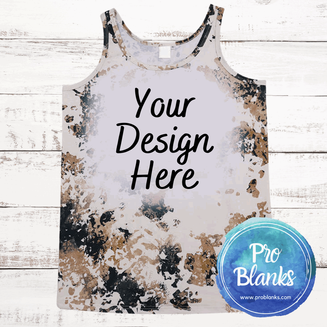 Cowhide Tank Top Faux Bleach Mock-Up Digital Download