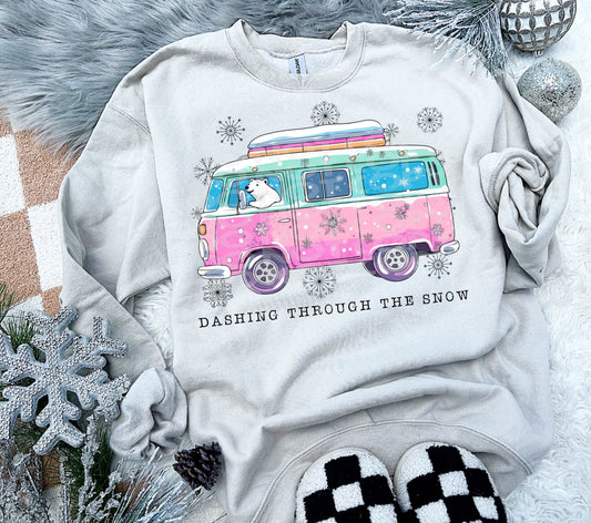 Dashing Through The Snow #3990 - Ready to Press DTF Transfer Full Color