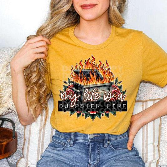 Dumpster Fire #1814 - Ready to Press DTF Transfer Full Color