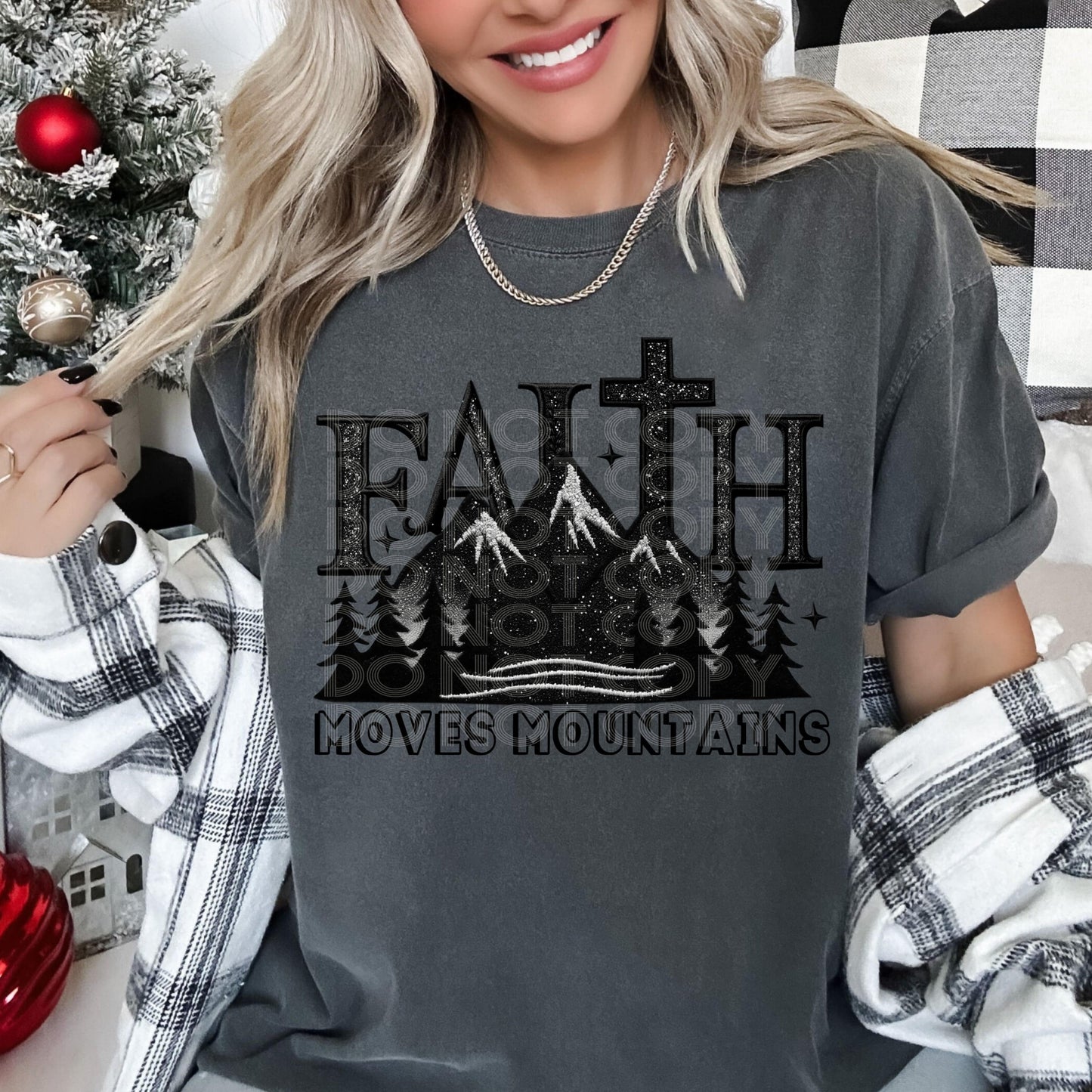 Faith Moves Mountains #4075 - Ready to Press DTF Transfer Full Color