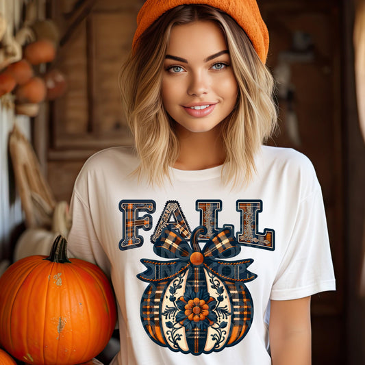 Fall Plaid Pumpkin #3683 - Ready to Press DTF Transfer Full Color