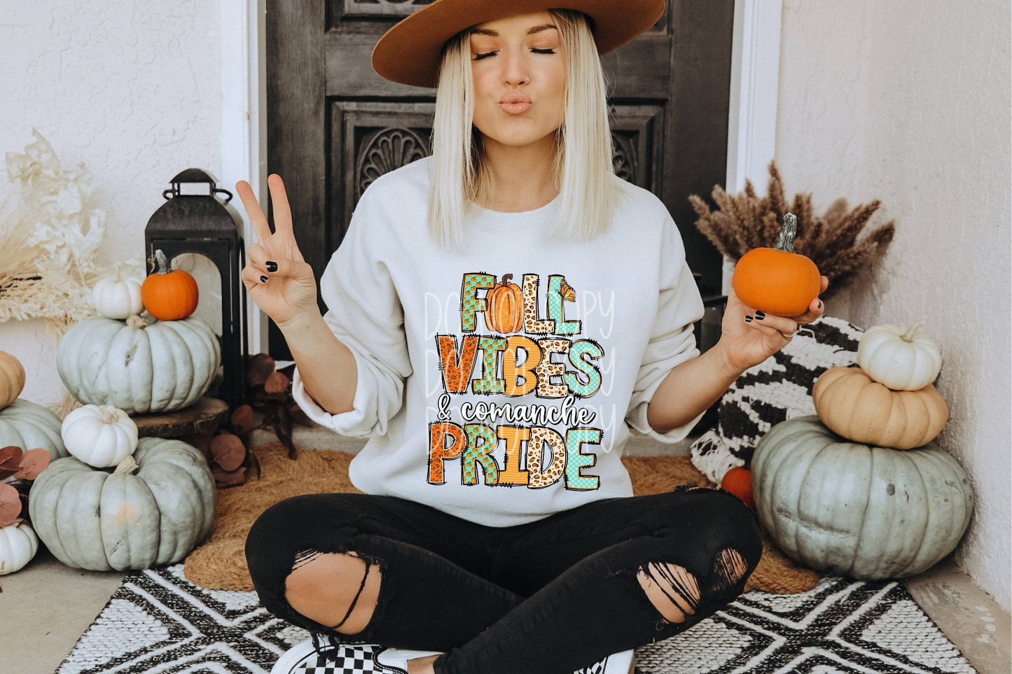 Fall Vibes and Comanche Pride #3597 - Ready to Press DTF Transfer Full Color