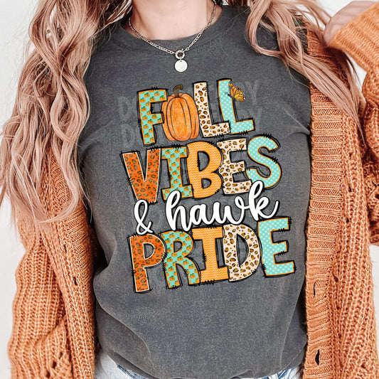 Fall Vibes and Hawk Pride #3592 - Ready to Press DTF Transfer Full Color