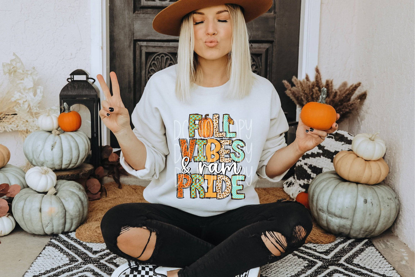 Fall Vibes and Ram Pride #3593 - Ready to Press DTF Transfer Full Color