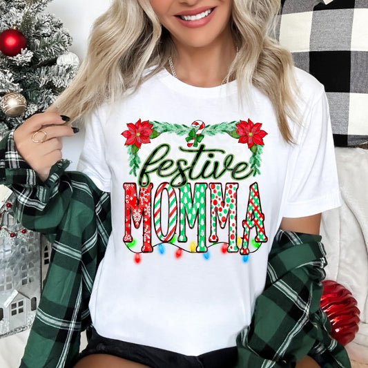 Festive Momma #3868 - Ready to Press DTF Transfer Full Color