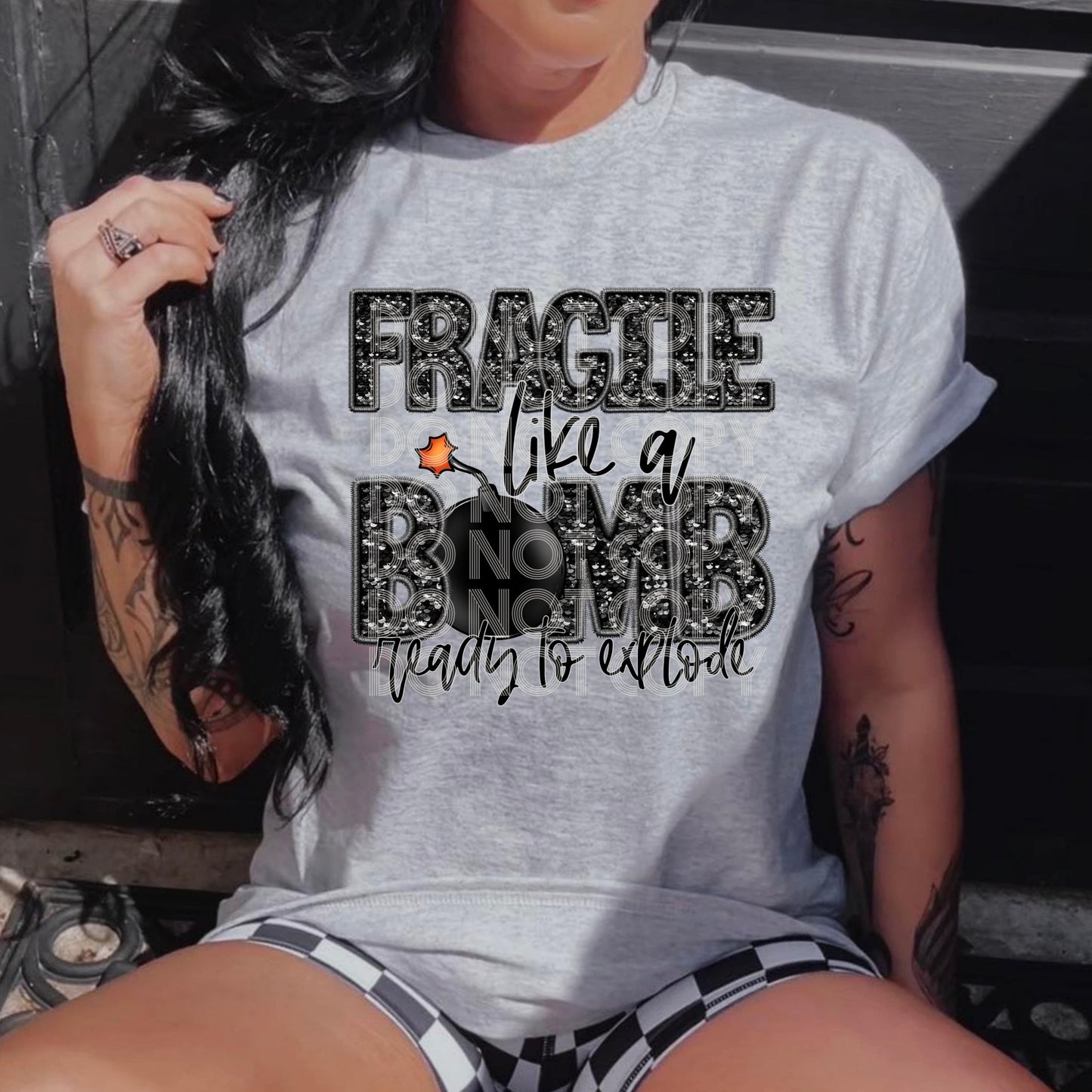 Fragile Like A Bomb #3130 - Ready to Press DTF Transfer Full Color