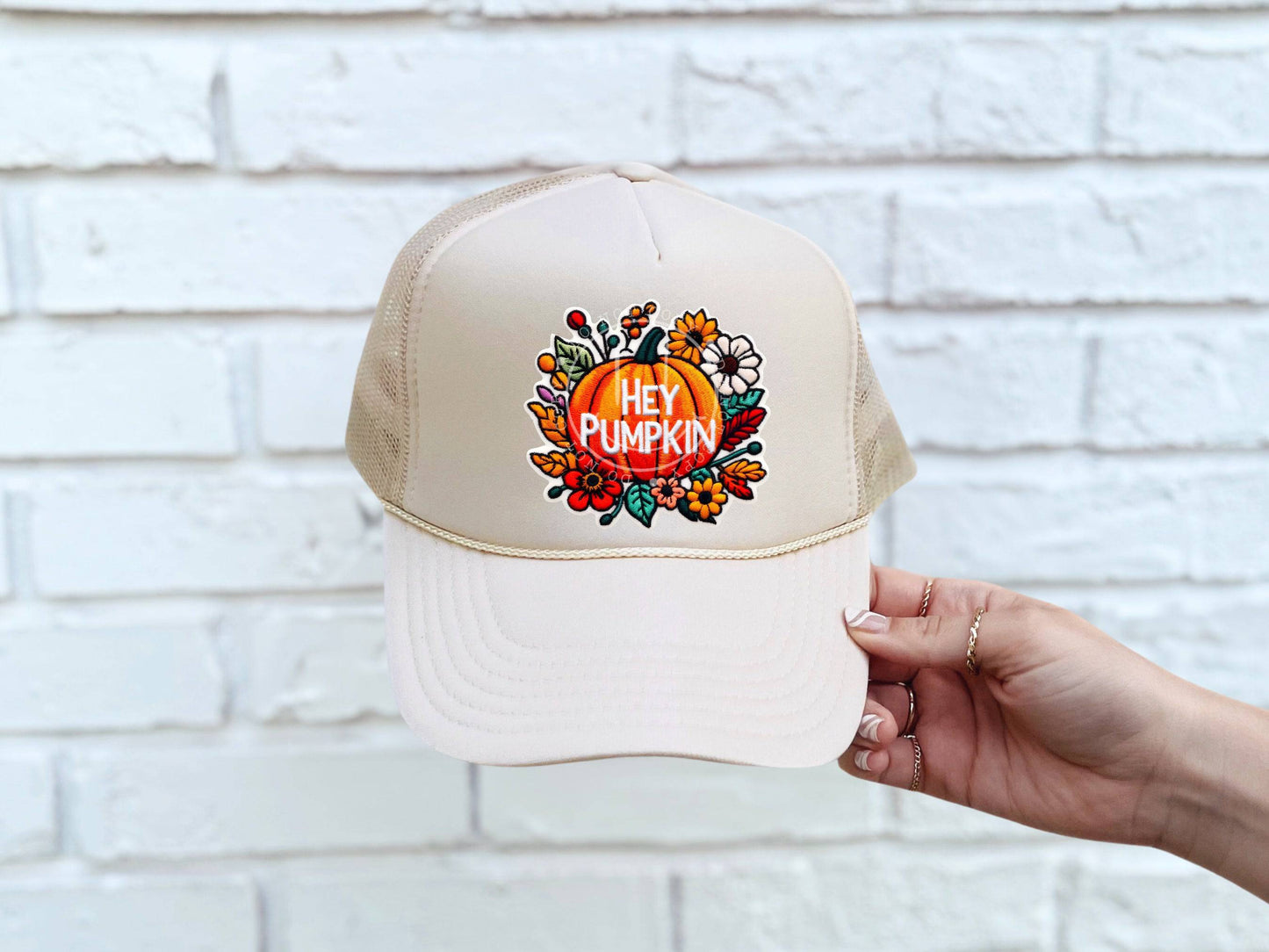 Hey Pumpkin #3435 HAT PATCH ONLY - Ready to Press DTF Transfer Full Color