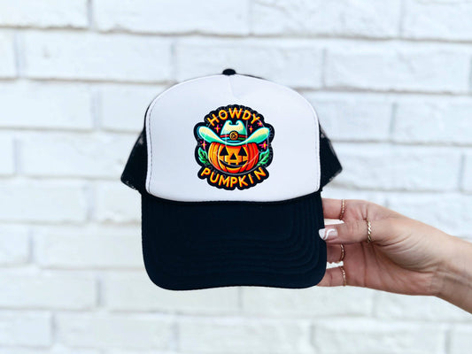 Howdy Pumpkin #3436 HAT PATCH ONLY - Ready to Press DTF Transfer Full Color