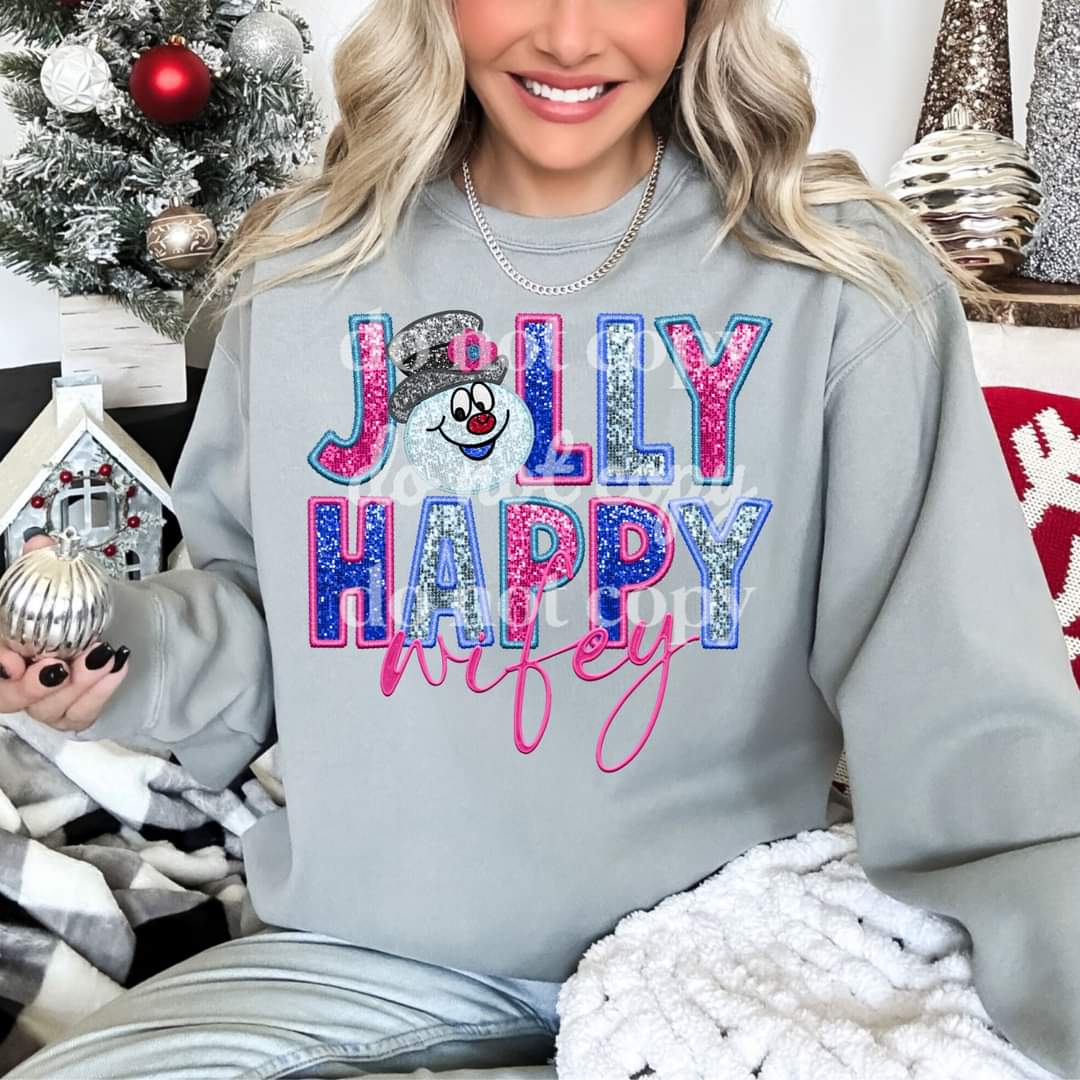 Jolly Happy Wifey #1067 - Ready to Press DTF Transfer Full Color