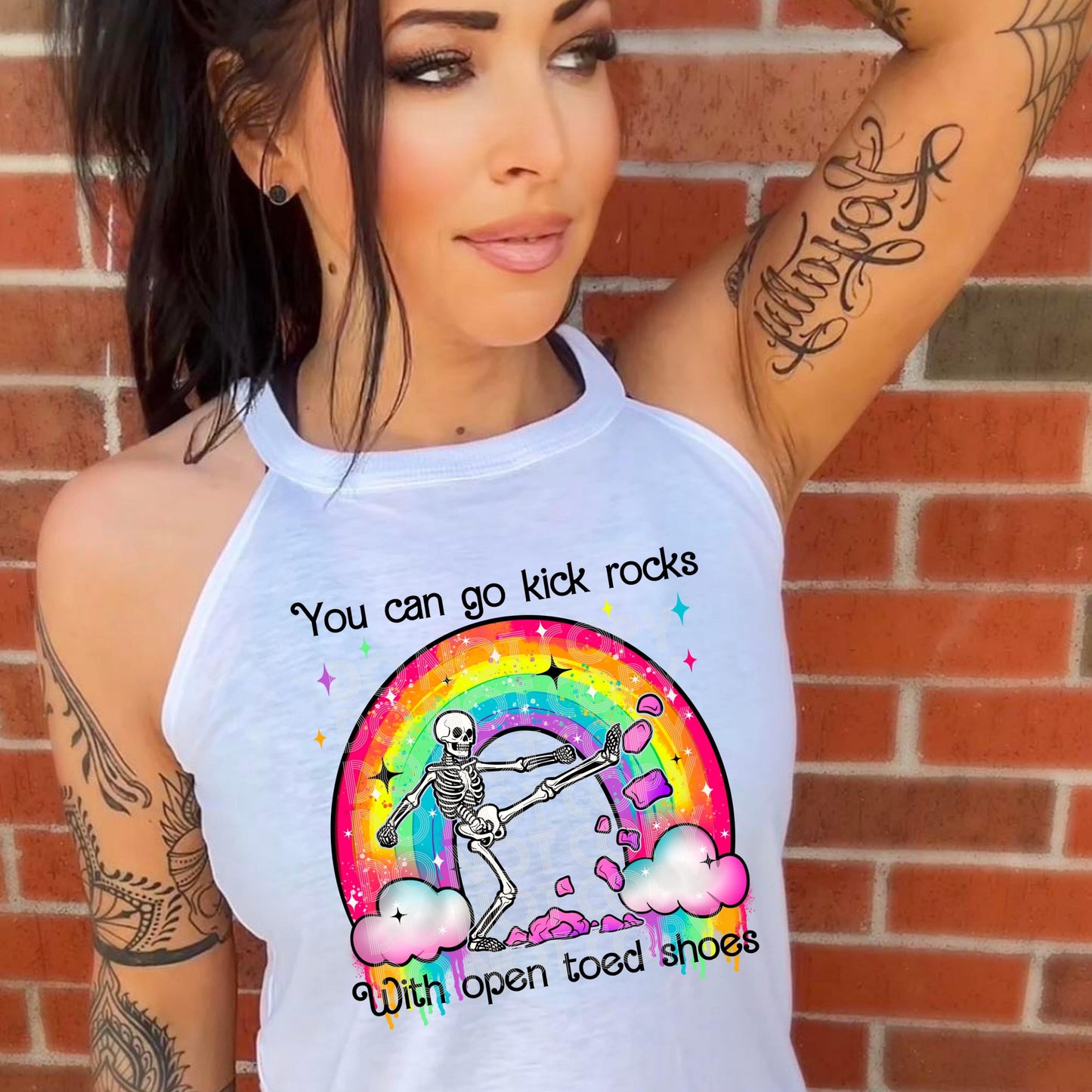 Kick Rocks Rainbow #3296 - Ready to Press DTF Transfer Full Color