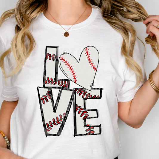 Love Baseball #3072 - Ready to Press DTF Transfer Full Color