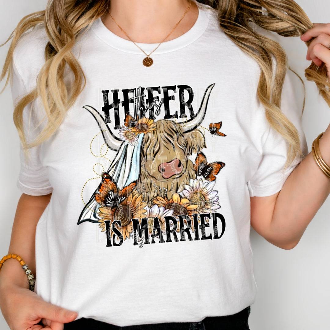 Married Heifer #1923 - Ready to Press DTF Transfer Full Color