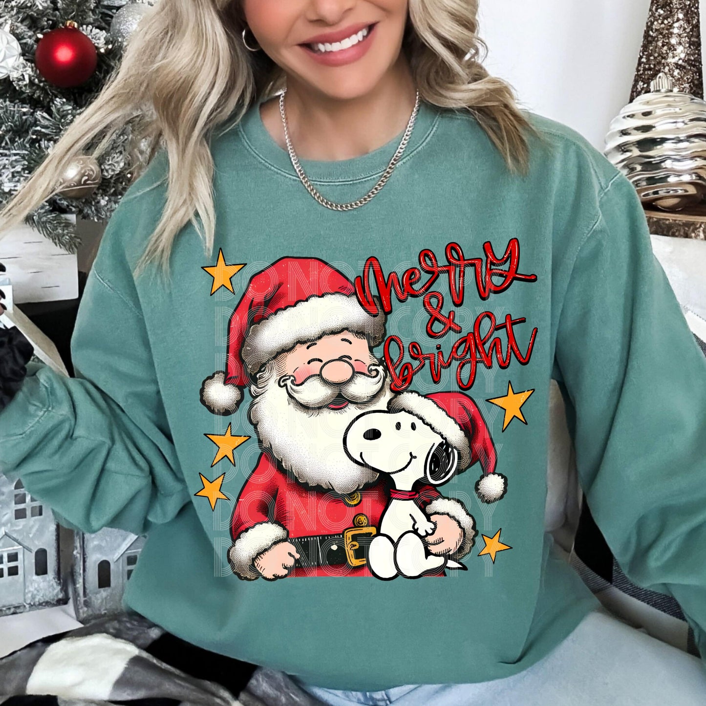 Merry And Bright #3828 - Ready to Press DTF Transfer Full Color