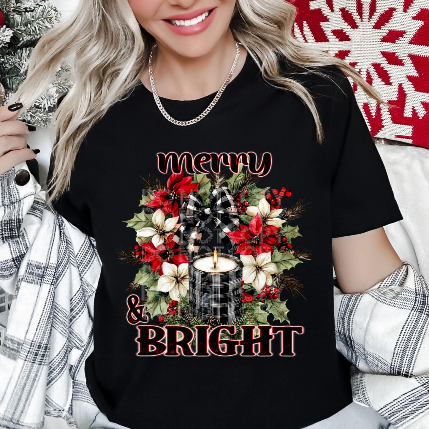 Merry & Bright #3950 - Ready to Press DTF Transfer Full Color