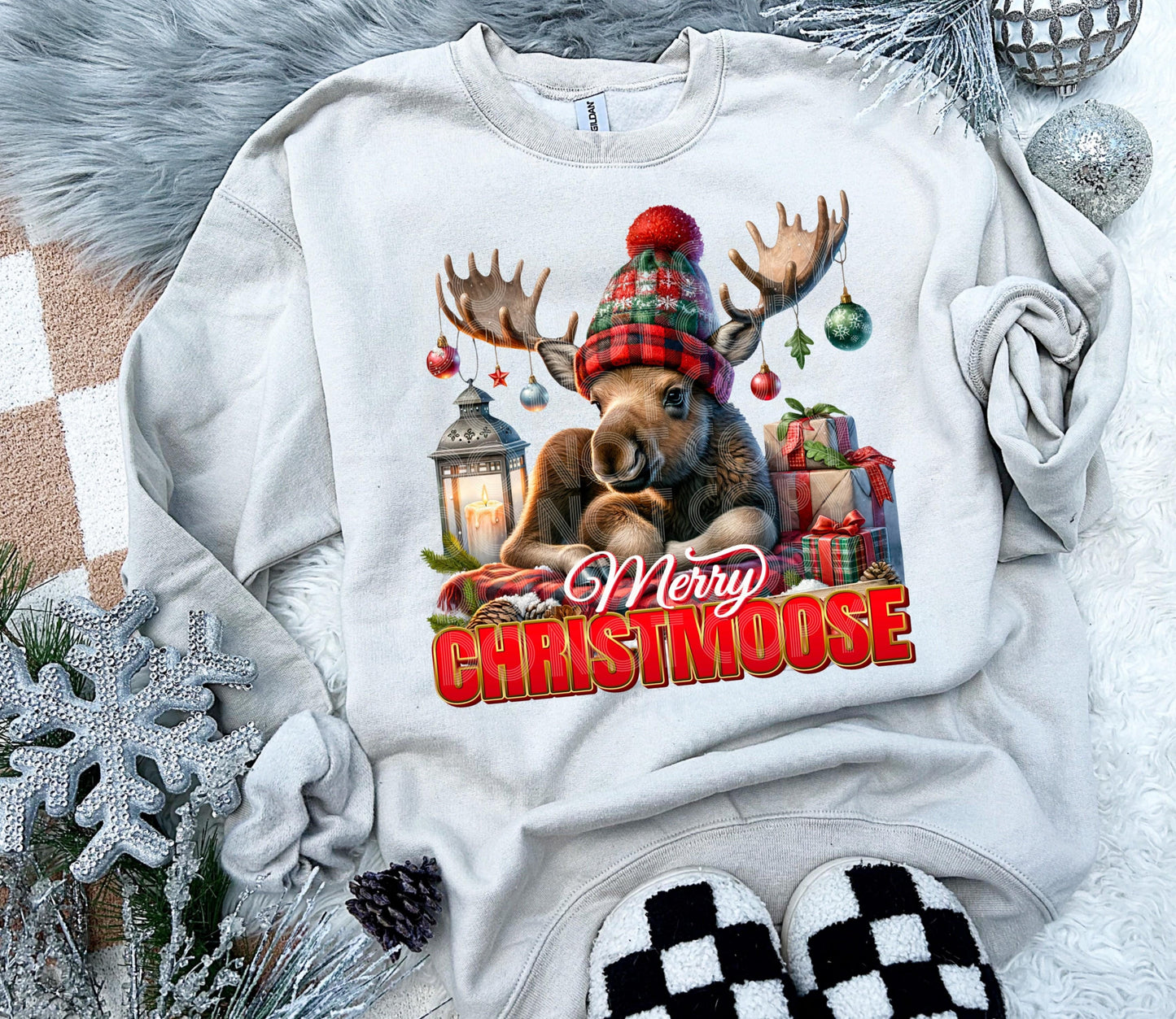 Merry Christmoose #4050 - Ready to Press DTF Transfer Full Color