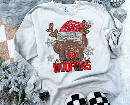 Merry Woofmas #3925 - Ready to Press DTF Transfer Full Color