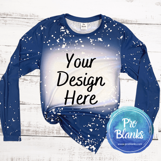 Navy Faux Bleach Long Sleeve Mock-Up Digital Download