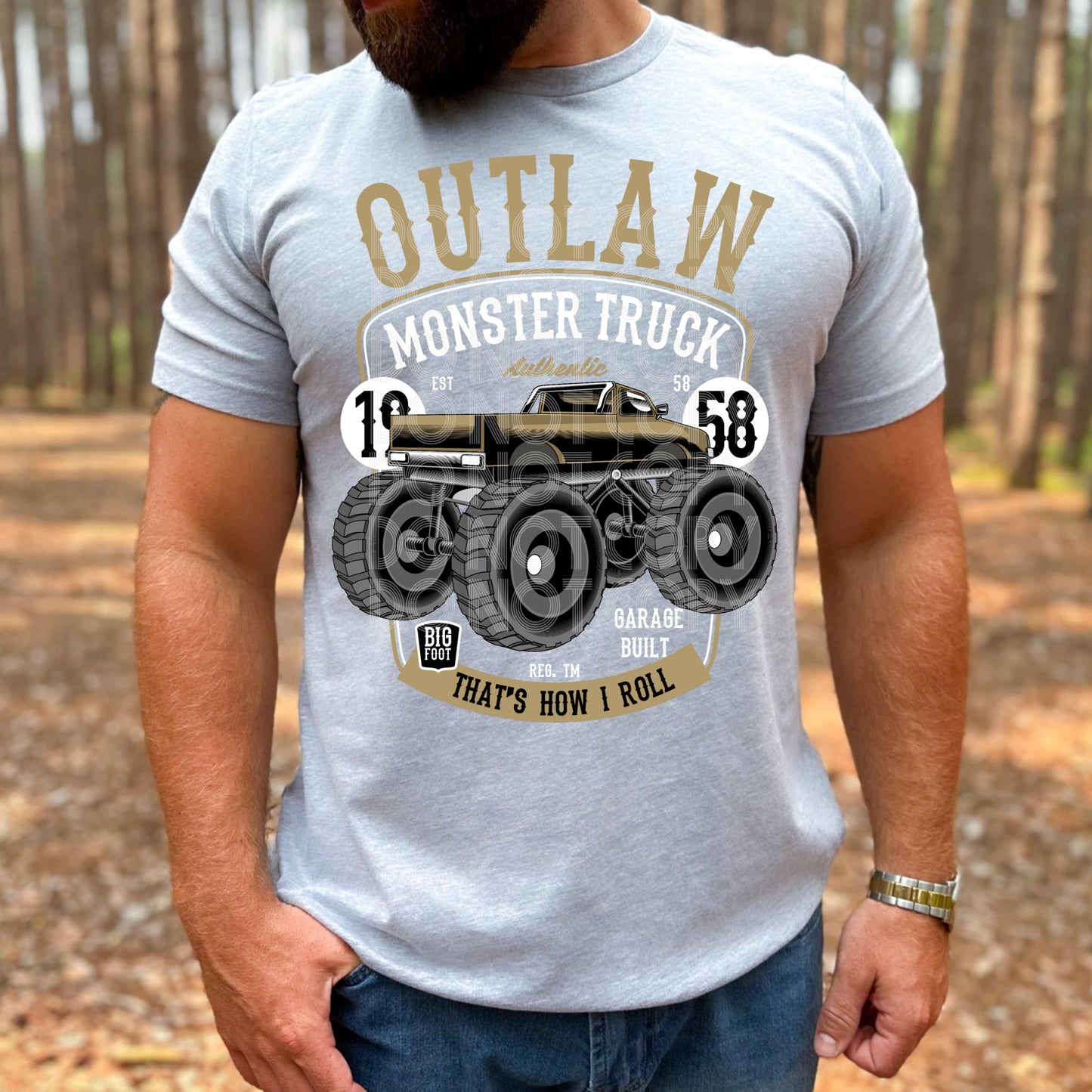 Outlaw Monster Truck #3265- Ready to Press DTF Transfer Full Color