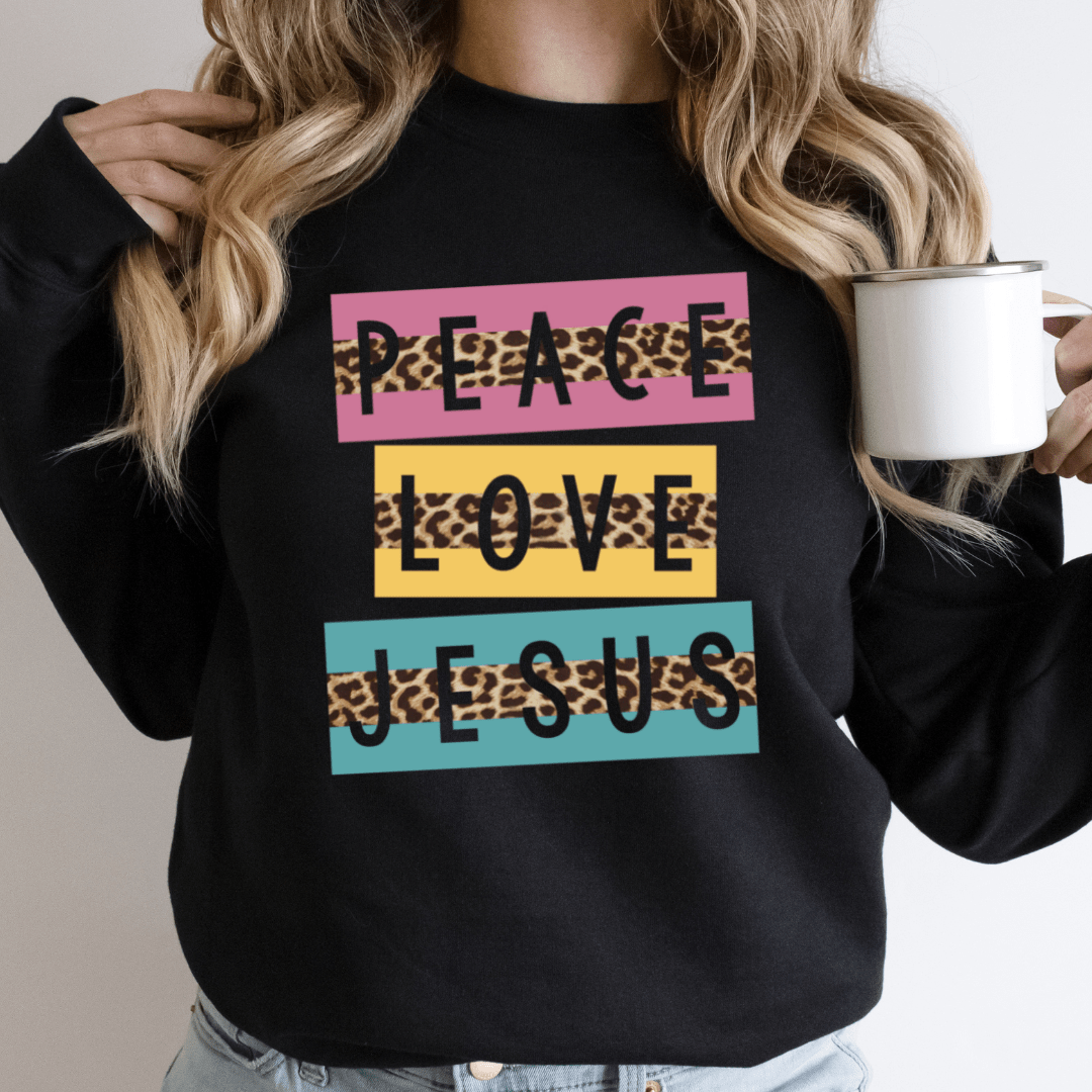 Peace Love Jesus - Ready to Press DTF Transfer Full Color