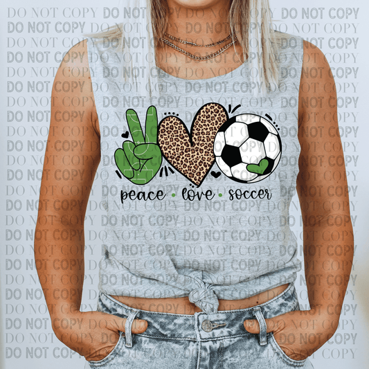 Peace Love Soccer-Ready to Press DTF Transfer Full Color