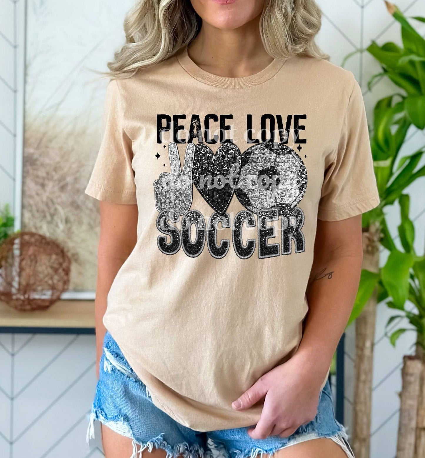 Peace Love Soccer - Ready to Press DTF Transfer Full Color