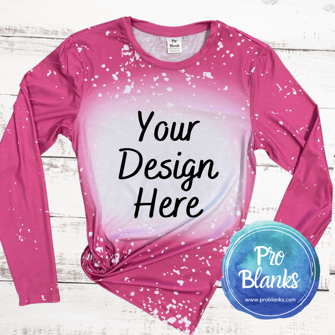 Pink Faux Bleach Long Sleeve Mock-Up Digital Download