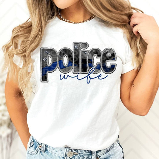 Police Wife #1398  - Ready to Press DTF Transfer Full Color