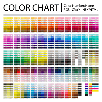 Printed Color Chart for DTF