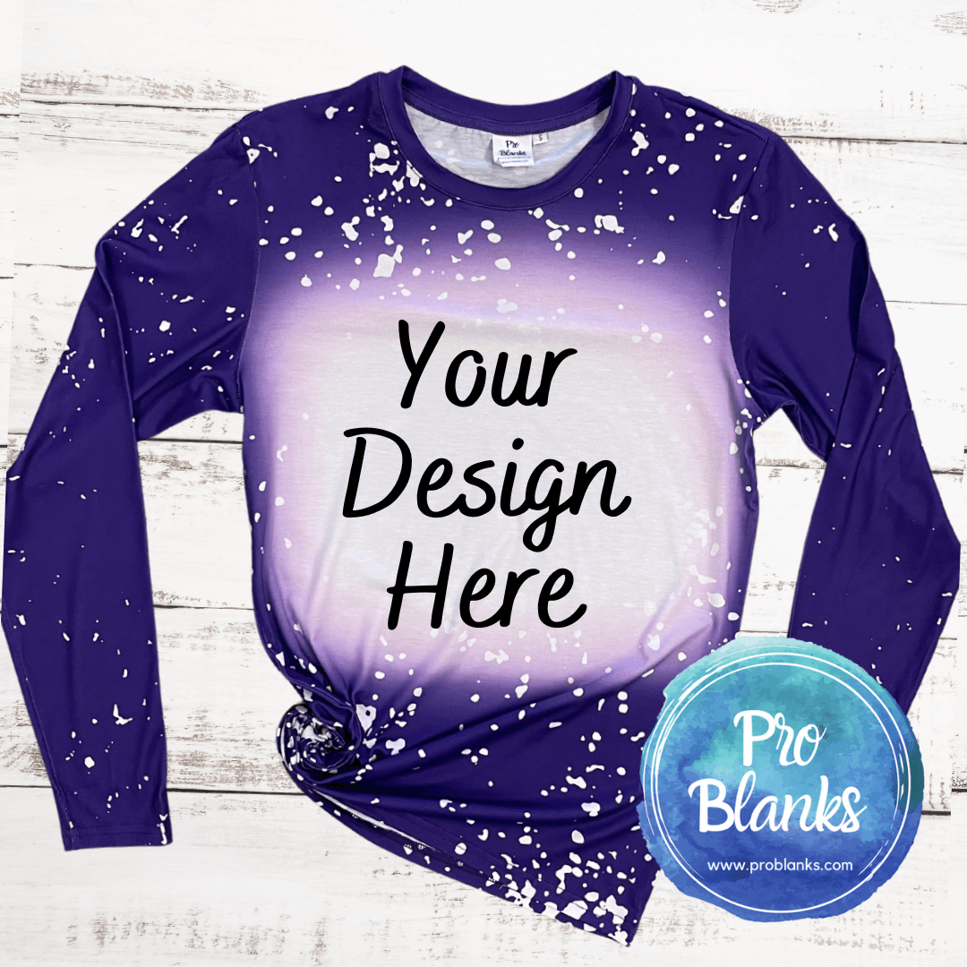 Purple Faux Bleach Long Sleeve Mock-Up Digital Download