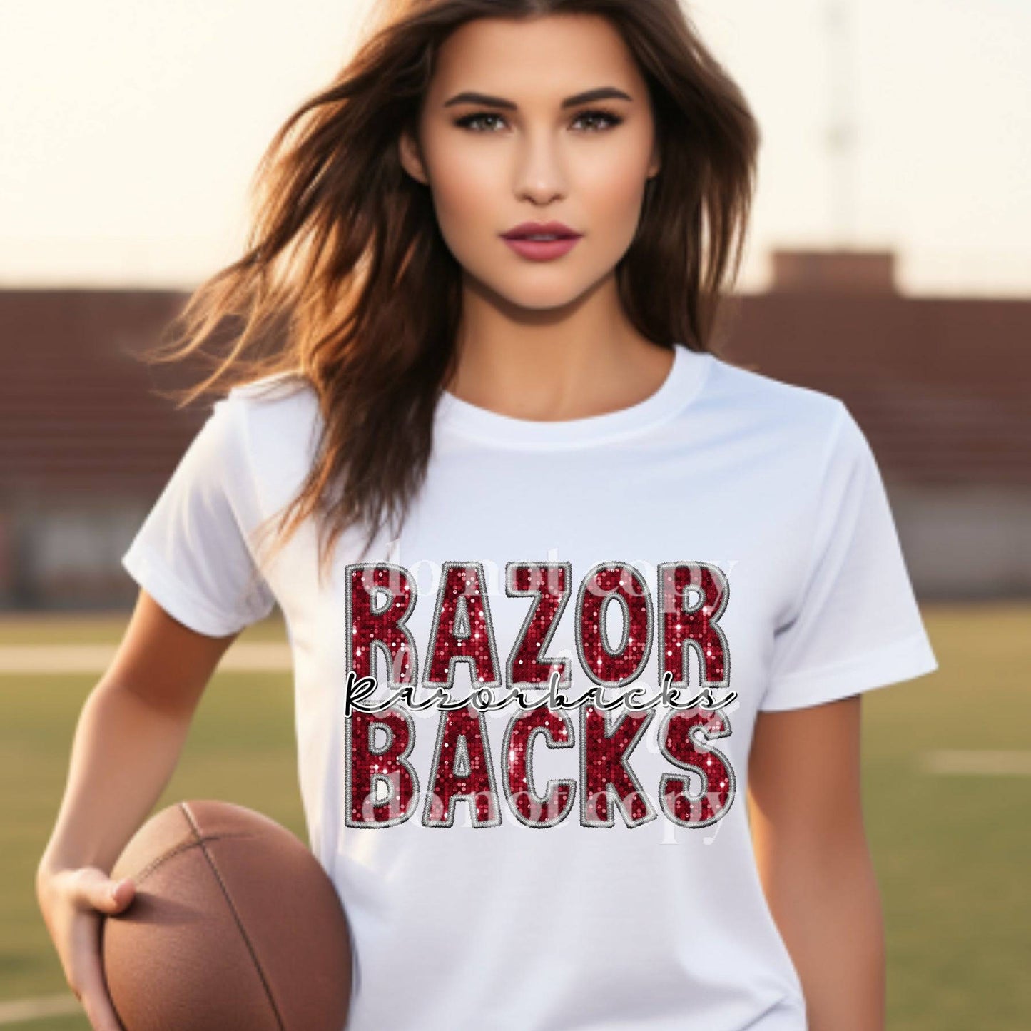 Razorbacks Sequins - Ready to Press DTF Transfer Full Color