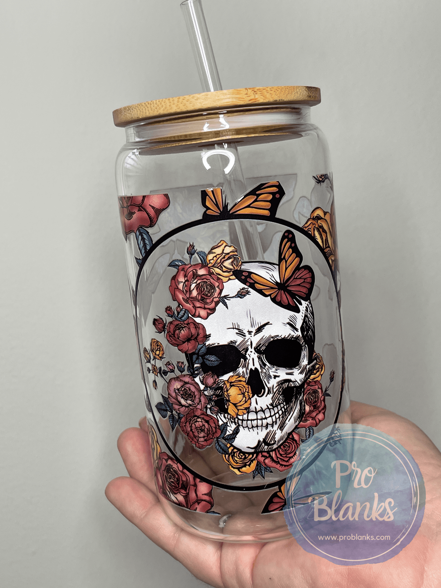 RTS - Clear Sublimation Tumbler with Bamboo Lid