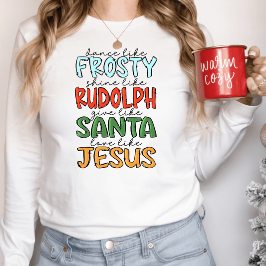 Rudolf Frosty Santa Jesus   - Ready to Press DTF Transfer Full Color