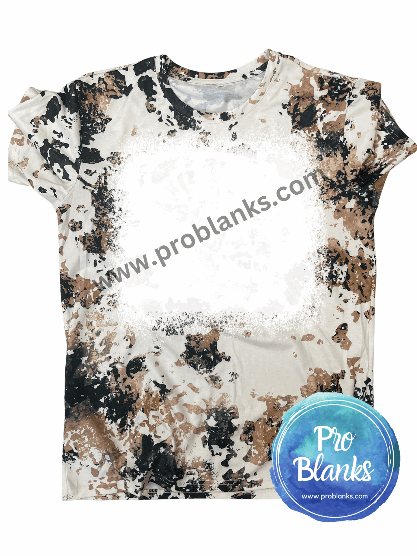 *SALE* RTS - ADULT - COWHIDE- Faux Bleached 100% Polyester T-shirts