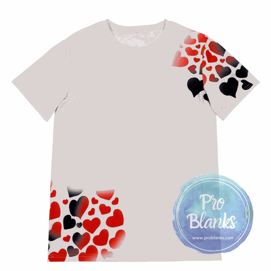 *SALE* RTS - ADULT - CREAM HEARTS- Faux Bleached 100% Polyester T-shirts