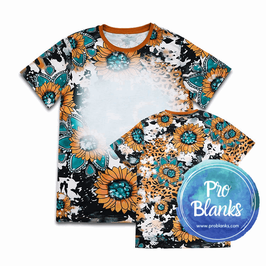 *SALE* - RTS - ADULT - Sunflower - Faux Bleached 100% Polyester T-shirts