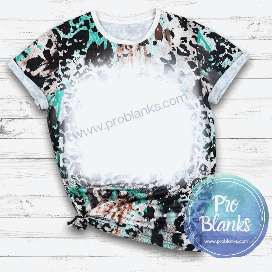 *SALE* RTS - ADULT - Turquoise Rodeo- Faux Bleached 100% Polyester T-shirts