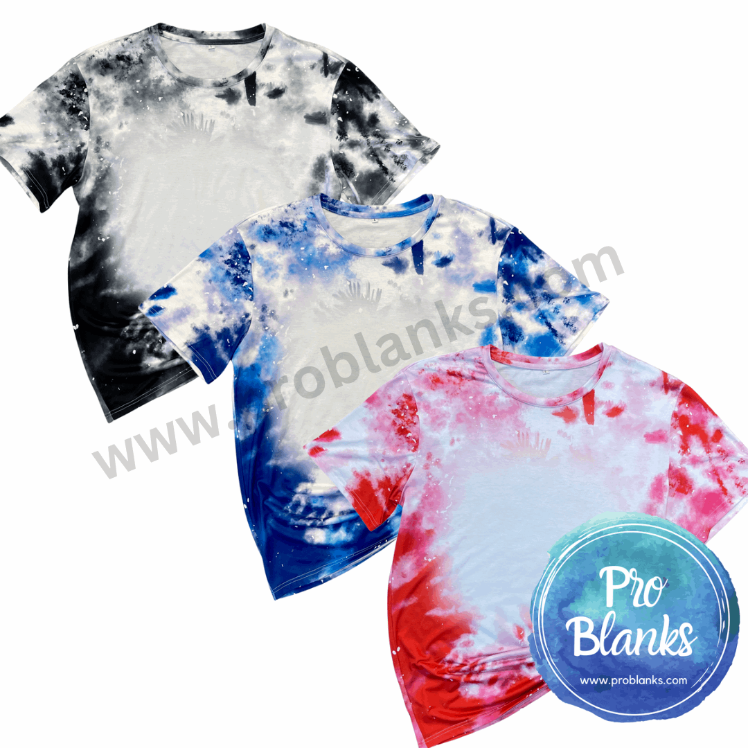 *SALE*  RTS - ADULT - WATERCOLOR- Faux Bleached 100% Polyester T-shirts