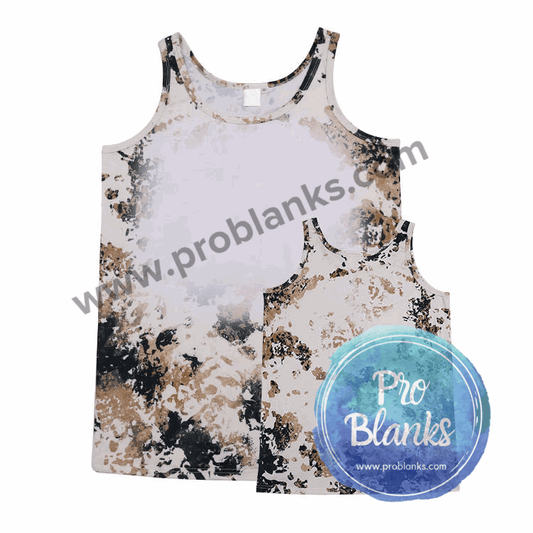 *SALE*  RTS - COWHIDE TANK TOP - ADULT - Faux Bleached 100% Polyester