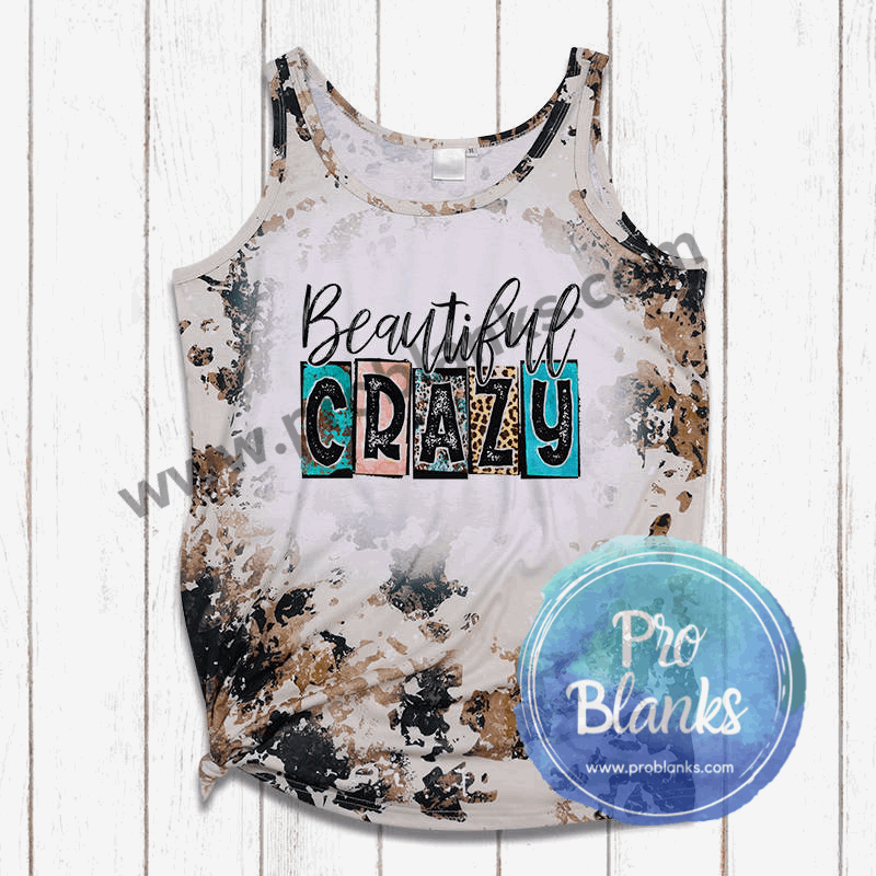 *SALE*  RTS - COWHIDE TANK TOP - ADULT - Faux Bleached 100% Polyester