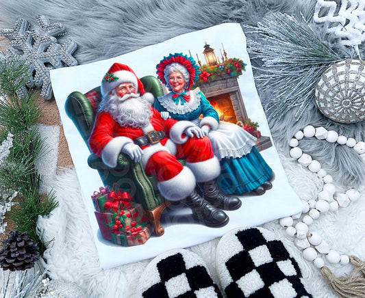 Santa And Mrs Claus #4036 - Ready to Press DTF Transfer Full Color