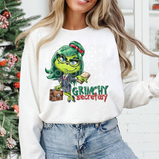 Secretary Grinch #1226 - Ready to Press DTF Transfer Full Color