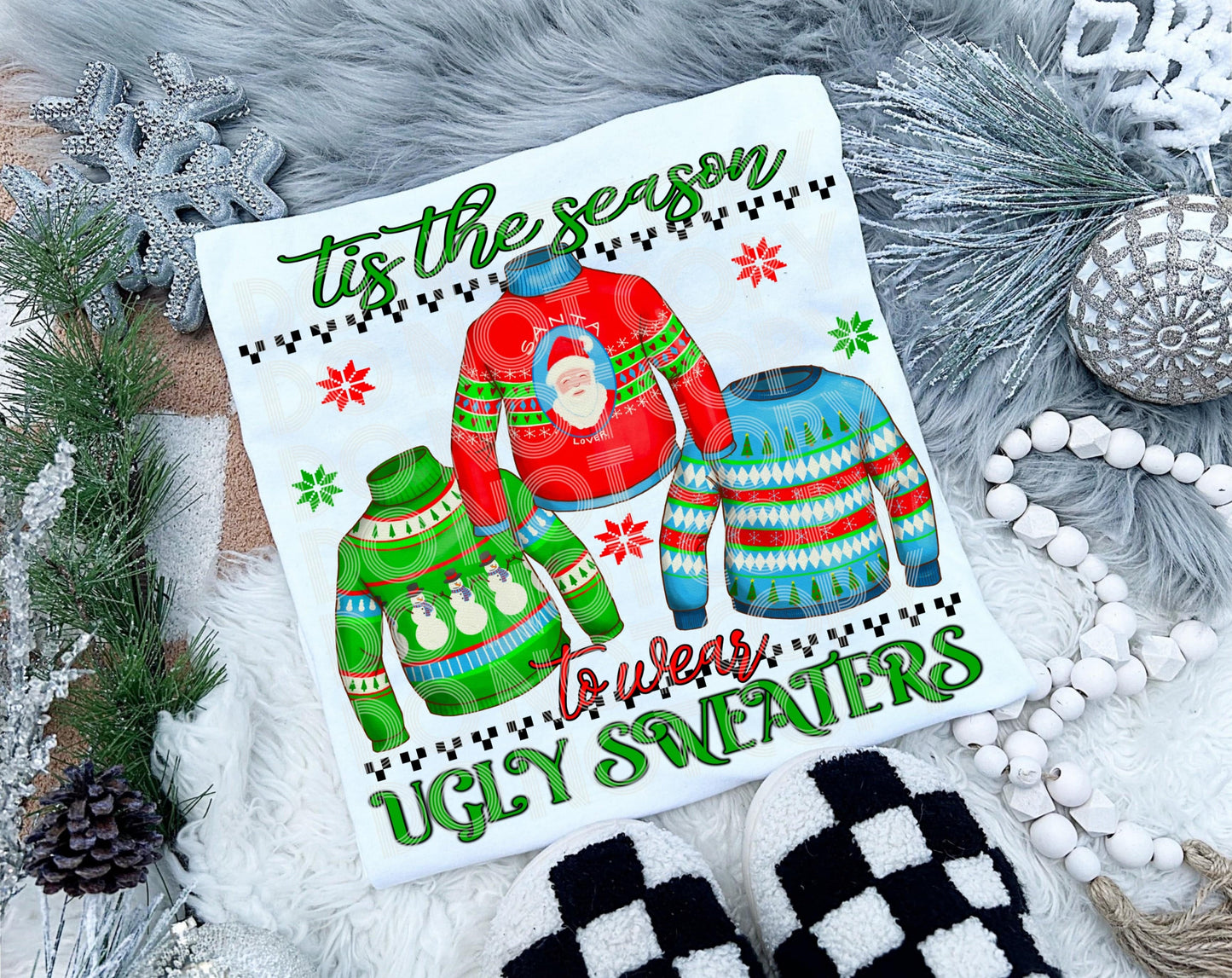 Ugly Sweaters #3945 - Ready to Press DTF Transfer Full Color