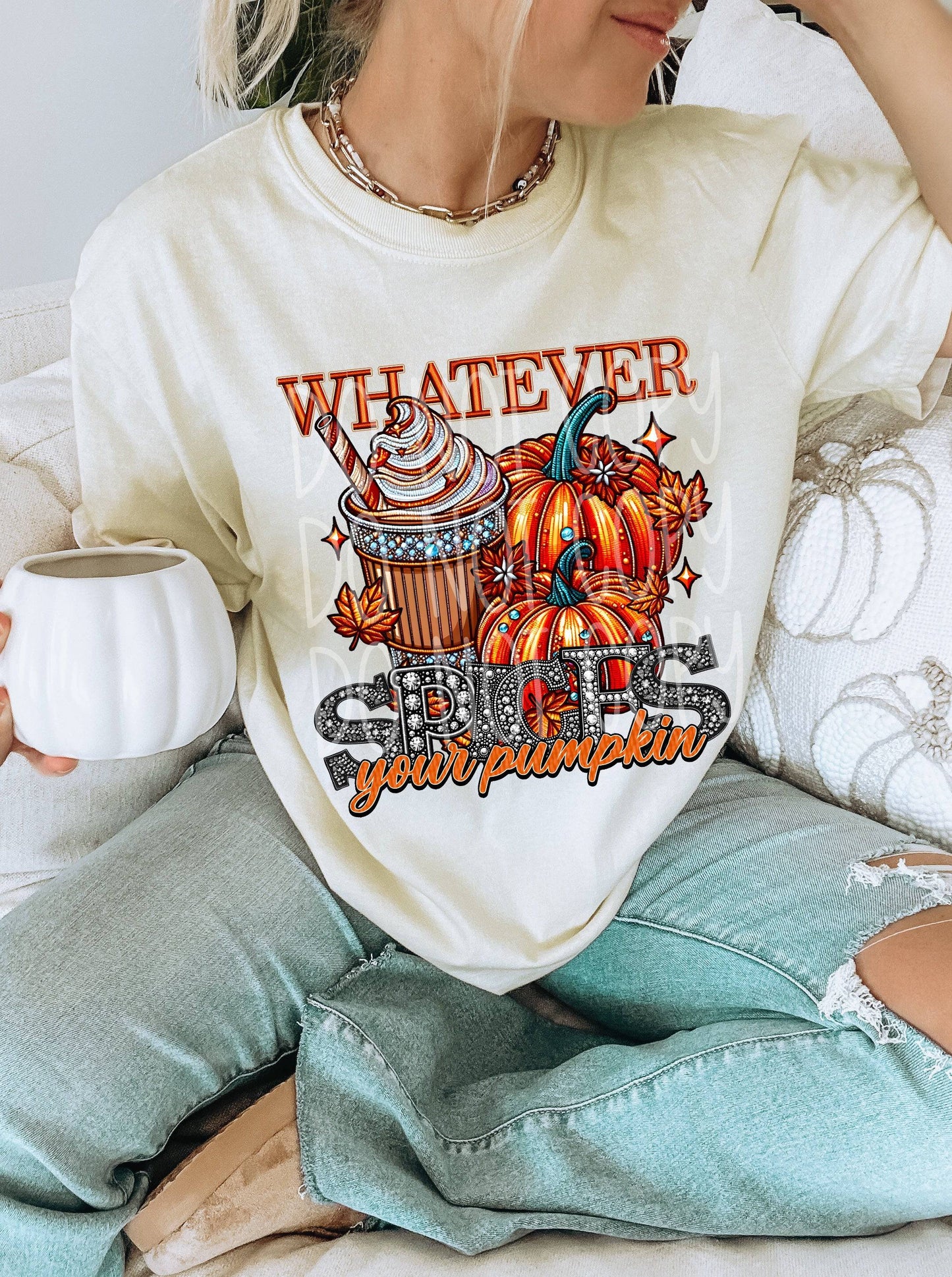 Whatever Spices Your Pumpkin #3819 - Ready to Press DTF Transfer Full Color